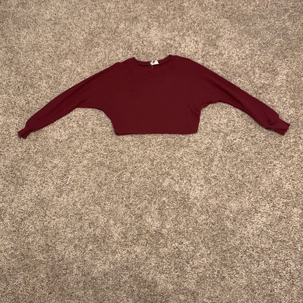 Red cropped sweater